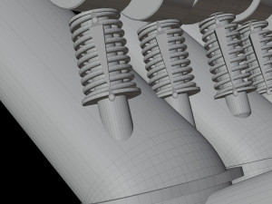 V4 Motor engine VAZ 2105 animated 3D Модель