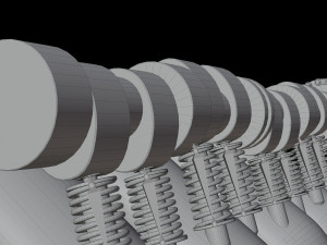 V4 Motor engine VAZ 2105 animated 3D Модель