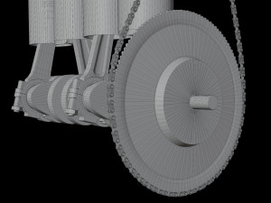 V4 Motor engine VAZ 2105 animated 3D Модель
