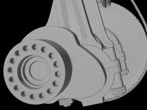 V4 Motor engine VAZ 2105 animated 3D Модель