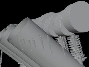 V4 Motor engine VAZ 2105 animated 3D Модель