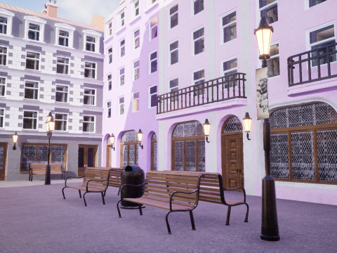 Modular European Quartal Building 3D 모델