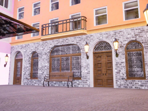 Modular European Quartal Building 3D Model