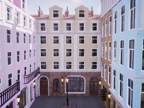 Modular European Quartal Building 3D Model