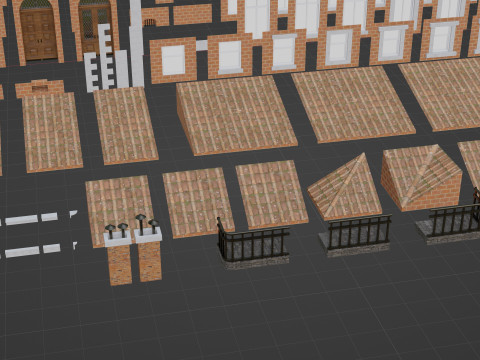 Modular European Quartal Building 3D 모델