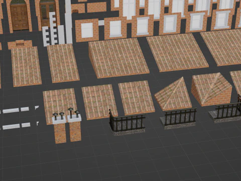 Modular European Quartal Building 3D Model