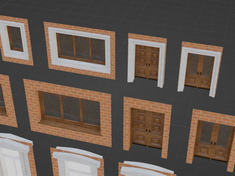 Modular European Quartal Building 3D Model
