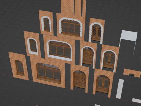 Modular European Quartal Building 3D Model