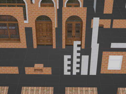 Modular European Quartal Building 3D Model