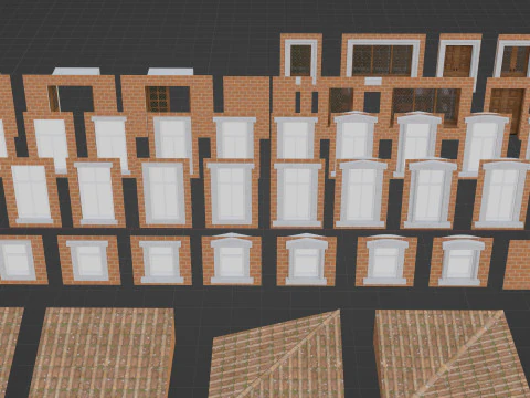 Modular European Quartal Building 3D Model