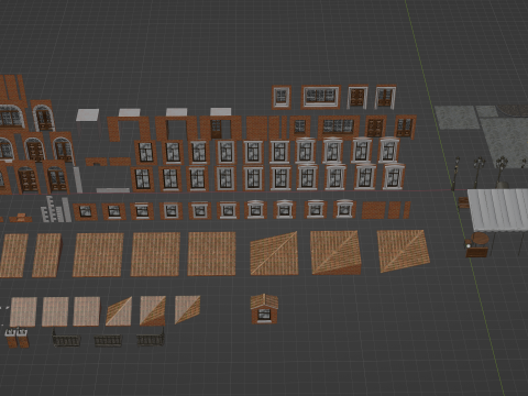 Modular European Quartal Building 3D 모델