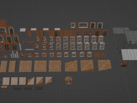 Modular European Quartal Building 3D Model