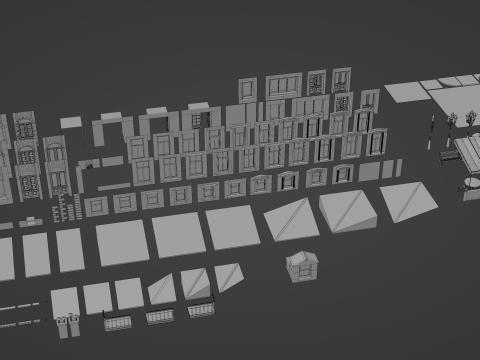 Modular European Quartal Building 3D 모델