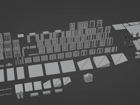 Modular European Quartal Building 3D Model