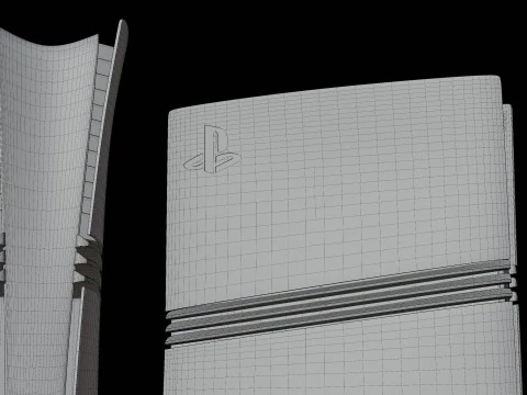 High-Poly of PlayStation 5 Pro 3D Model