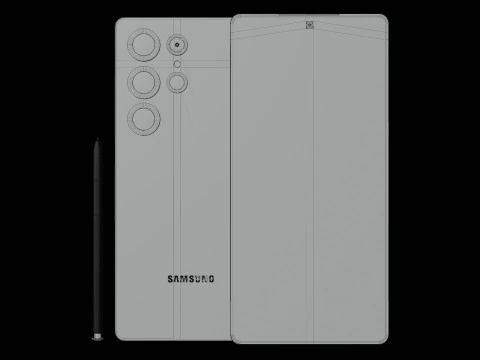 Detailed of Samsung S25 Ultra 3D Model