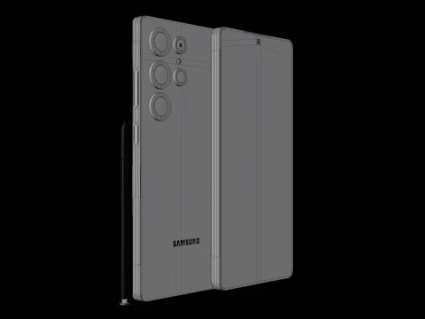 Detailed of Samsung S25 Ultra 3D Model
