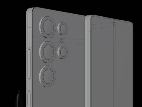 Detailed of Samsung S25 Ultra 3D Model