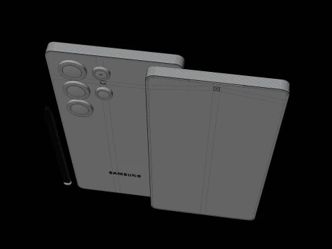 Detailed of Samsung S25 Ultra 3D Model