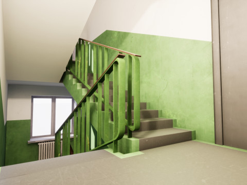 Soviet Modular Building Facade Interior Model 3D
