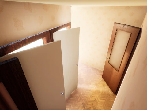 Soviet Modular Building Facade Interior 3D Model