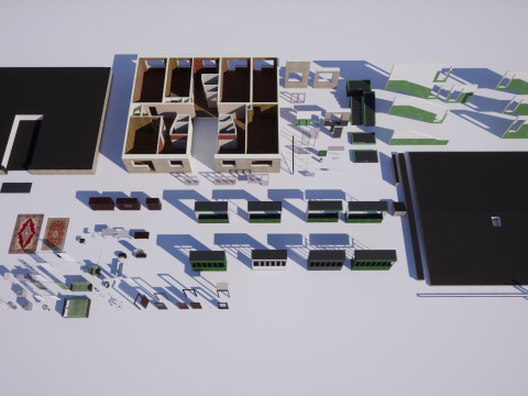 Soviet Modular Building Facade Interior Model 3D