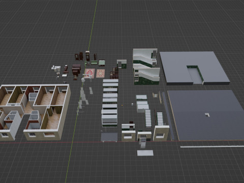 Soviet Modular Building Facade Interior Model 3D