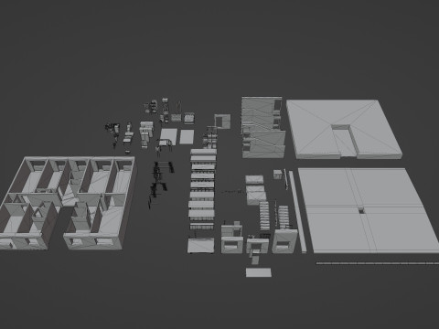 Soviet Modular Building Facade Interior Model 3D