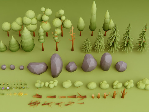 Low Poly Nature Forest Model 3D