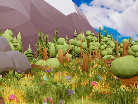 Low Poly Nature Forest Model 3D