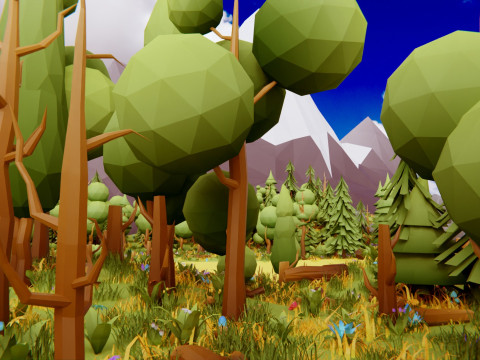 Low Poly Nature Forest Model 3D