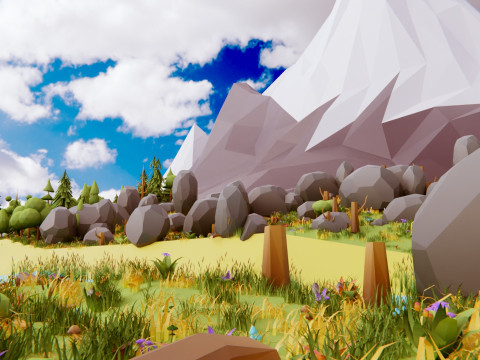 Low Poly Nature Forest Model 3D