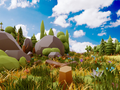 Low Poly Nature Forest Model 3D