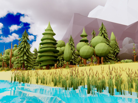 Low Poly Nature Forest Model 3D