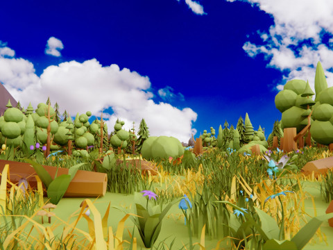 Low Poly Nature Forest Model 3D