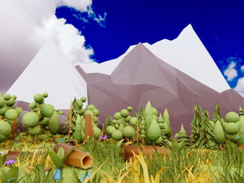 Low Poly Nature Forest Model 3D