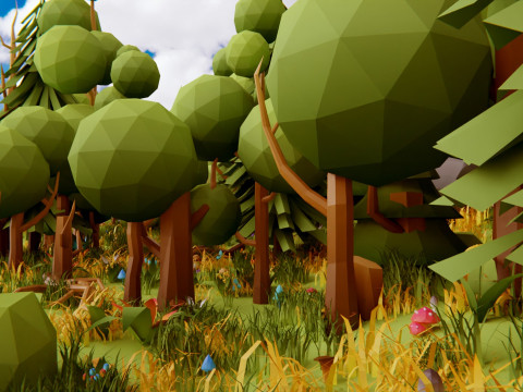 Low Poly Nature Forest Model 3D