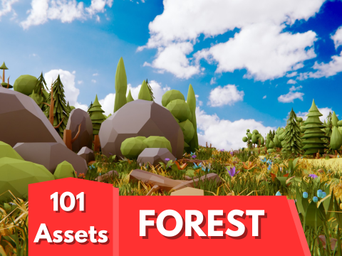 Low Poly Nature Forest 3D Model