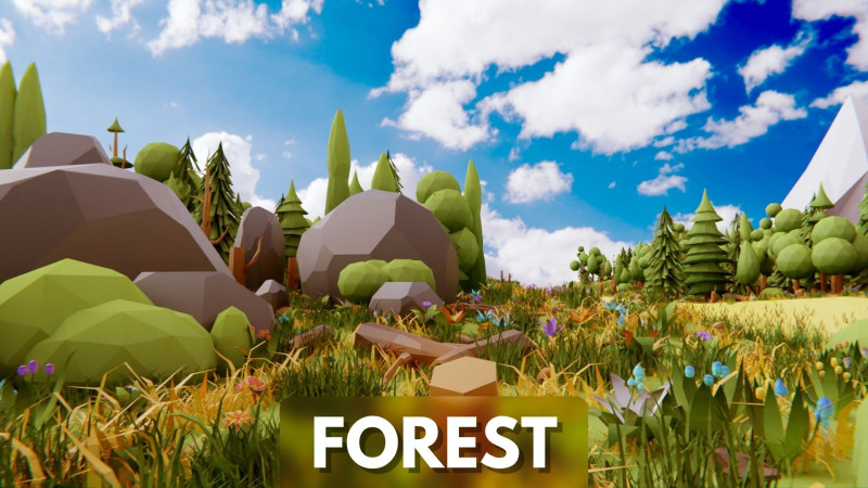 Low Poly Nature Forest Modelo 3D .c4d .max .obj .3ds .fbx .stl .blend