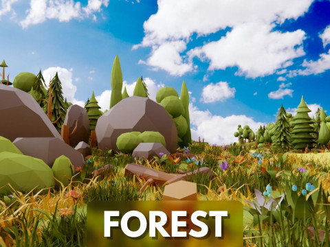 Low Poly Nature Forest 3D Model