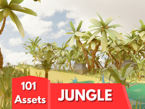 Low Poly Nature Jungle 3D Model