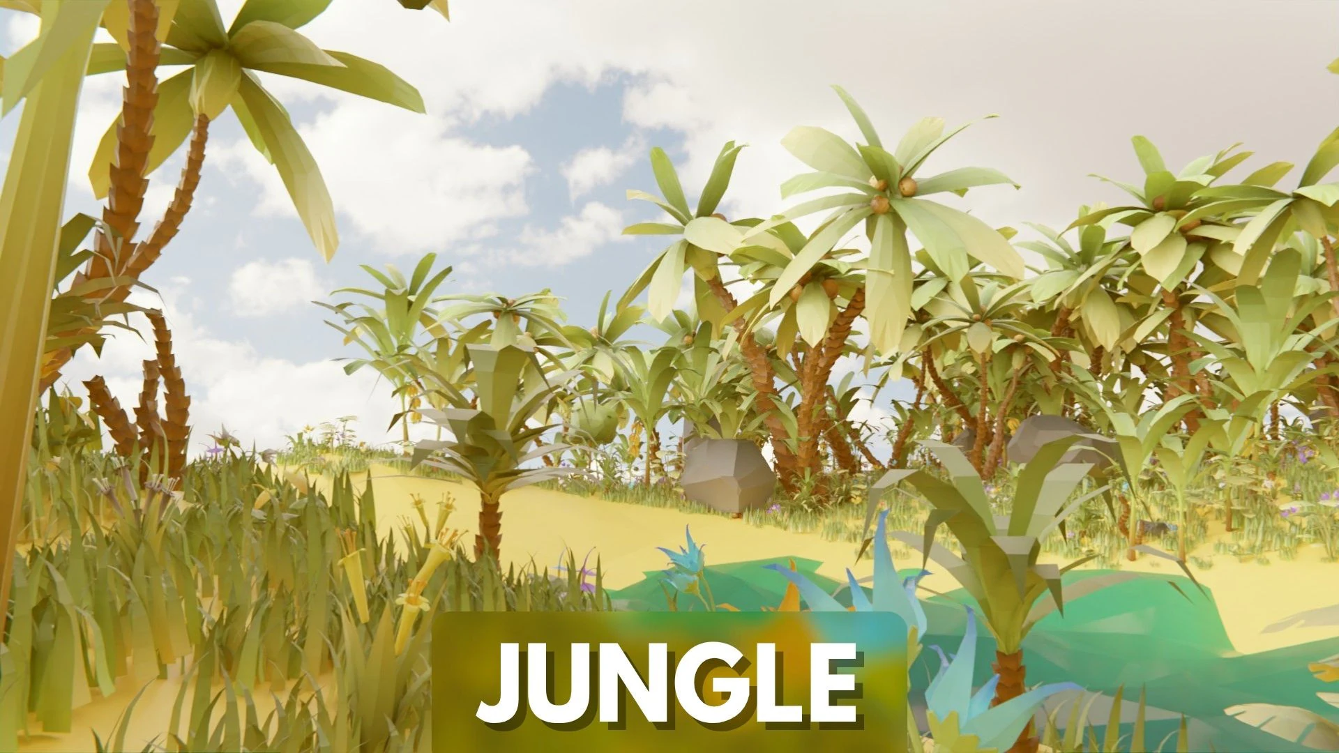 Selva Natural Low Poly Modelo 3D .c4d .max .obj .3ds .fbx .stl .blend 