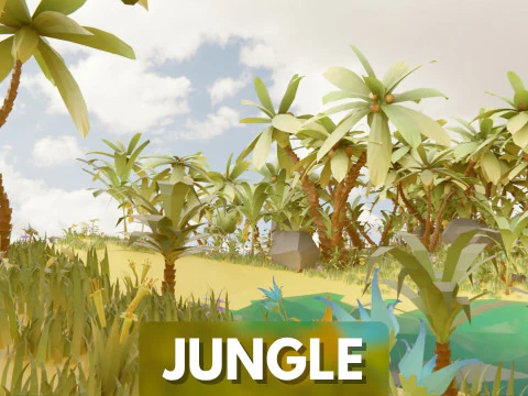 Selva Natural Low Poly Modelo 3D