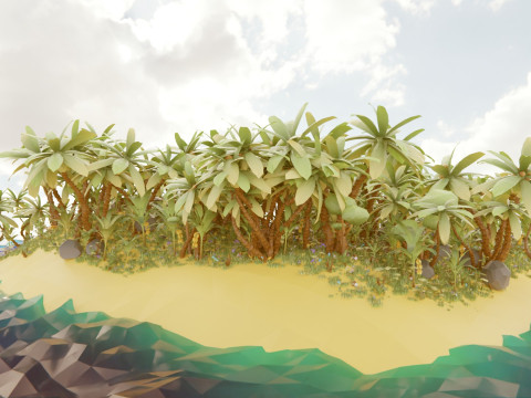 Low Poly Nature Jungle 3D-Modell