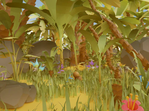 Selva Natural Low Poly Modelo 3D