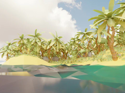 Selva Natural Low Poly Modelo 3D