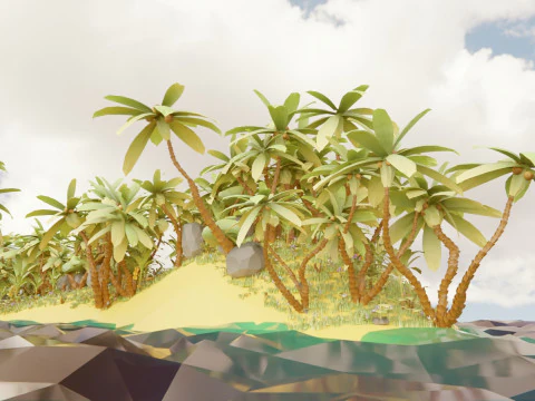 Selva Natural Low Poly Modelo 3D