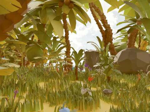 Selva Natural Low Poly Modelo 3D