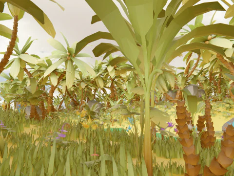 Selva Natural Low Poly Modelo 3D