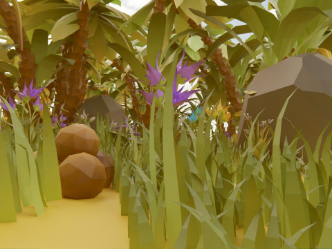 Low Poly Nature Jungle 3D-Modell